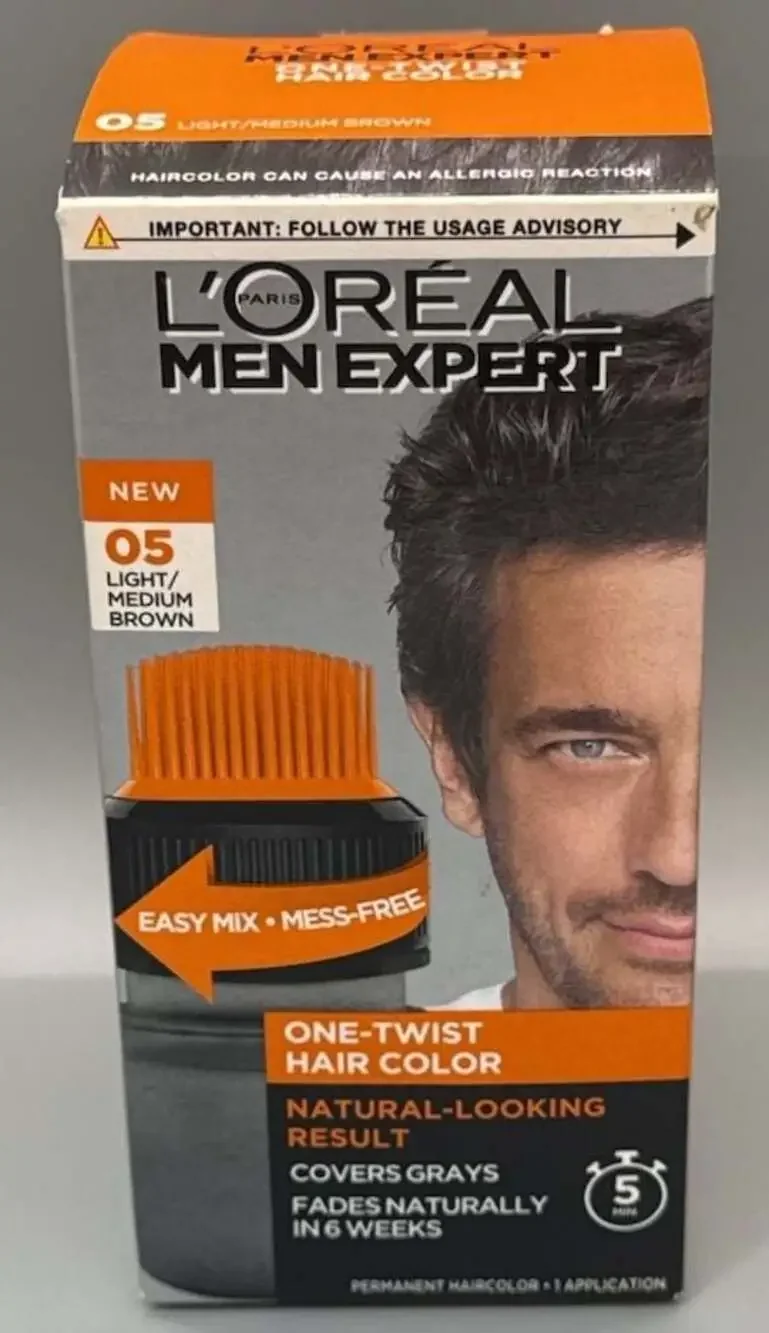 RARE L'Oréal Men Expert One Twist Permanent Hair Color 05 Light Medium Brown NEW